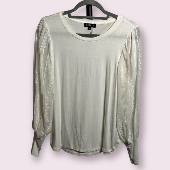 1. State White Long Sleeve Blouse - Picture 1 of 6